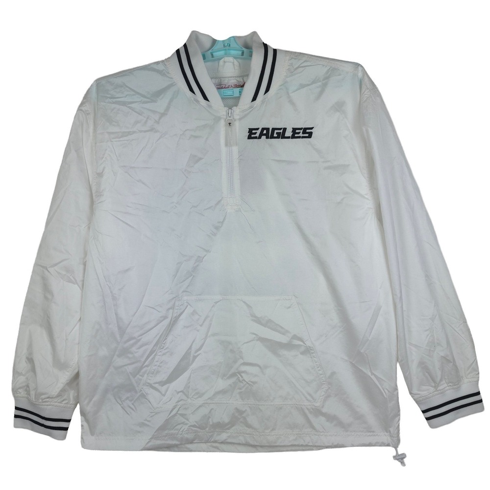 Philadelphia Eagles Mitchell & Ness NFL Large Jacket Light Weight White NWT